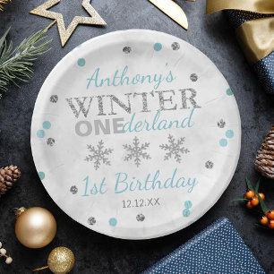 Winter ONEderland 1. Geburtstag Pappteller