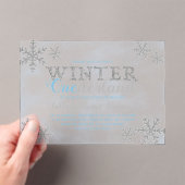 Winter ONEderland 1. Geburtstag Party Acryleinladungen (Insitu (Handheld))