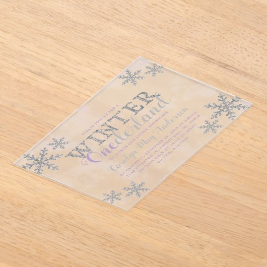 Winter ONEderland 1. Geburtstag Party Acryleinladungen (Ablage )