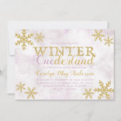 Winter ONEderland 1. Geburtstag Party Einladung (Vorderseite)