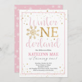 Winter Onederland 1. Geburtstag Party Einladung (Vorne/Hinten)