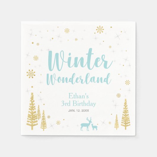 Winter Onederland 1. Geburtstag Party Paper Napkin Serviette (Vorderseite)