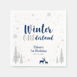 Winter Onederland 1. Geburtstag Party Paper Napkin Serviette