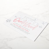 Winter ONEderland 1. Geburtstag Pink Silver Folieneinladung (Gedreht)