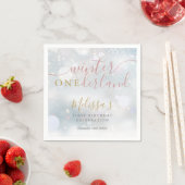 Winter Onederland 1. Geburtstag Rosa und Gold Serviette (Beispiel)