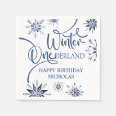 Winter Onederland 1. Geburtstag Serviette (Vorderseite)