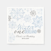 Winter Onederland 1. Geburtstag  Serviette (Vorderseite)