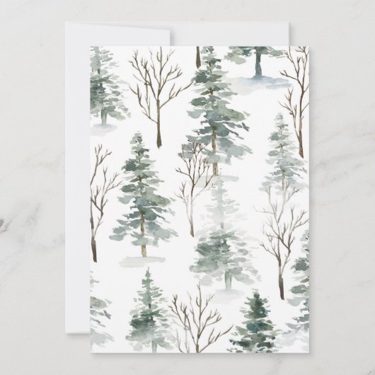 Winter Onederland 1. Geburtstag Tierwald Einladung (Rückseite)