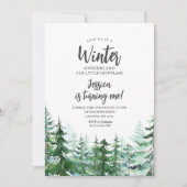 Winter Onederland 1. Geburtstag Waldwald Einladung (Vorderseite)