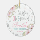 Winter ONEderland 1. Geburtstag Weihnachtsbaum Keramik Ornament (Links)