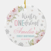 Winter ONEderland 1. Geburtstag Weihnachtsbaum Keramik Ornament (Hinten)