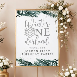 Winter Onederland 1. Geburtstag Willkommen, Kiefer Poster