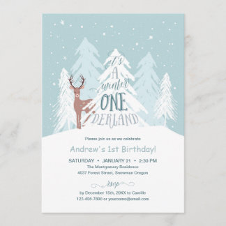 Winter Onederland 1. Geburtstags-Party Einladung