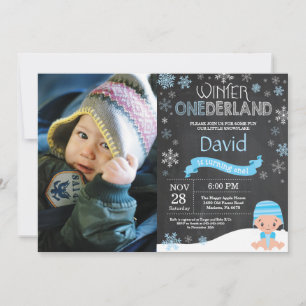 Winter Onederland 1. Geburtstagseinladung Einladung