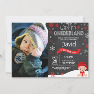 Winter Onederland 1. Geburtstagseinladung Einladung
