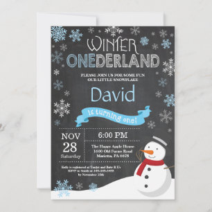 Winter Onederland 1. Geburtstagseinladung Einladung