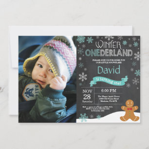Winter Onederland 1. Geburtstagseinladung Einladung