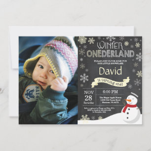Winter Onederland 1. Geburtstagseinladung Einladung