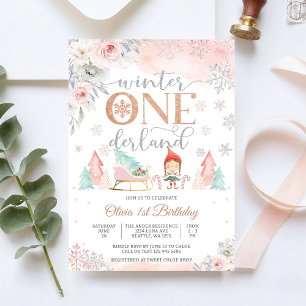 Winter ONEderland 1. Geburtstagseinladung Einladung