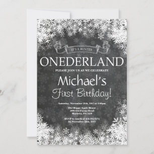 Winter Onederland 1. Geburtstagseinladung Einladung