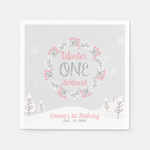 Winter Onederland 1. Geburtstagsparty-Papiernapkin Serviette