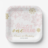 Winter Onederland 1st Birthday  Pappteller (Vorderseite)