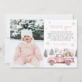 Winter Onederland 1st Birthday Photo Dankeskarte (Vorderseite)