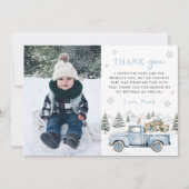 Winter Onederland 1st Birthday Photo Dankeskarte (Vorderseite)