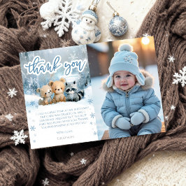 Winter Onederland 1st Birthday Thank You Cards Einladung