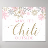 Winter ONEderland Baby Es ist Chili Außenschild Poster (Vorne)