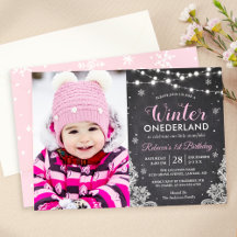Winter ONEderland Baby Girl 1. Geburtstag Foto