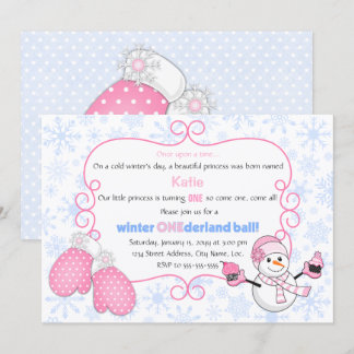 Winter Onederland Ball Birthday Einladung