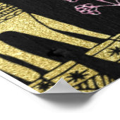 Winter Onederland Banner Glitzer Rosa Schneeflocke Poster (Ecke)