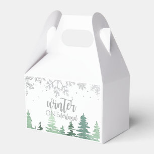 Winter Onederland Bäume Silberne Schneeflocken Geschenkschachtel