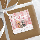 Winter Onederland Bear Pink First Birthday Party Geschenkanhänger