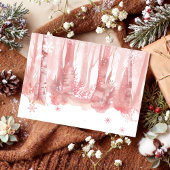 Winter Onederland Bear Pink First Birthday Photo Einladung