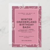 Winter ONEderland Birthday Bash Brauch Einladung (Vorderseite)