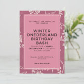 Winter ONEderland Birthday Bash Brauch Einladung (Stehend Vorderseite)