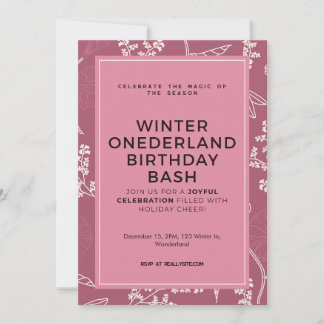 Winter ONEderland Birthday Bash Brauch Einladung