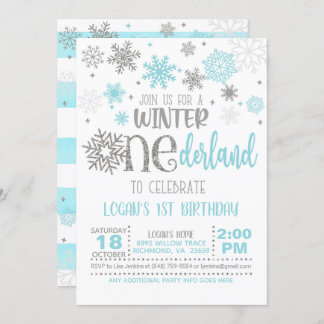 Winter ONEderland Birthday Einladung - Junge - WH
