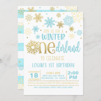Winter ONEderland Birthday Invitation - Boy - WB Einladung