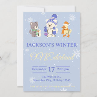 Winter ONEderland Birthday Invitation Einladung