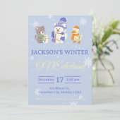 Winter ONEderland Birthday Invitation Einladung (Stehend Vorderseite)
