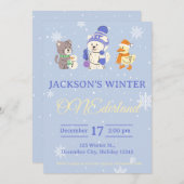 Winter ONEderland Birthday Invitation Einladung (Vorne/Hinten)