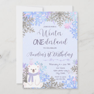 Winter Onederland Birthday Invitation Einladung