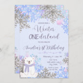 Winter Onederland Birthday Invitation Einladung (Vorne/Hinten)