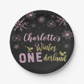 Winter Onederland Birthday Paper Tellers Snowflake Pappteller (Vorderseite)