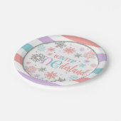 Winter ONEderland Birthday Plate - Girl - PPBS Pappteller (Schrägansicht)