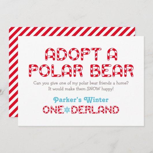 Winter ONEderland Birthday Polar Bear Gefälligkeit (Vorne/Hinten)