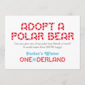 Winter ONEderland Birthday Polar Bear Gefälligkeit (Vorderseite)